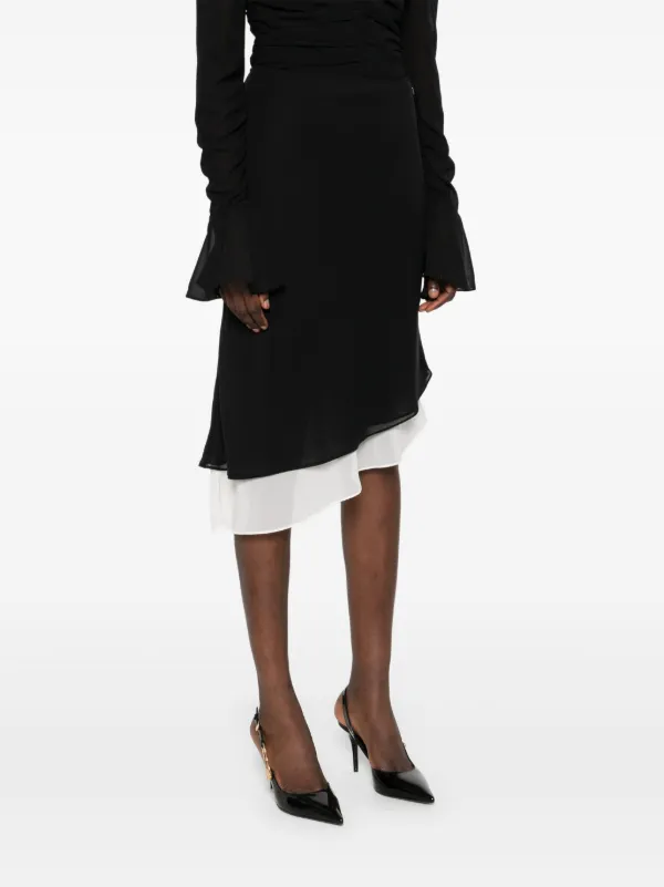 ROTATE BIRGER CHRISTENSEN two-layer Chiffon Midi Skirt