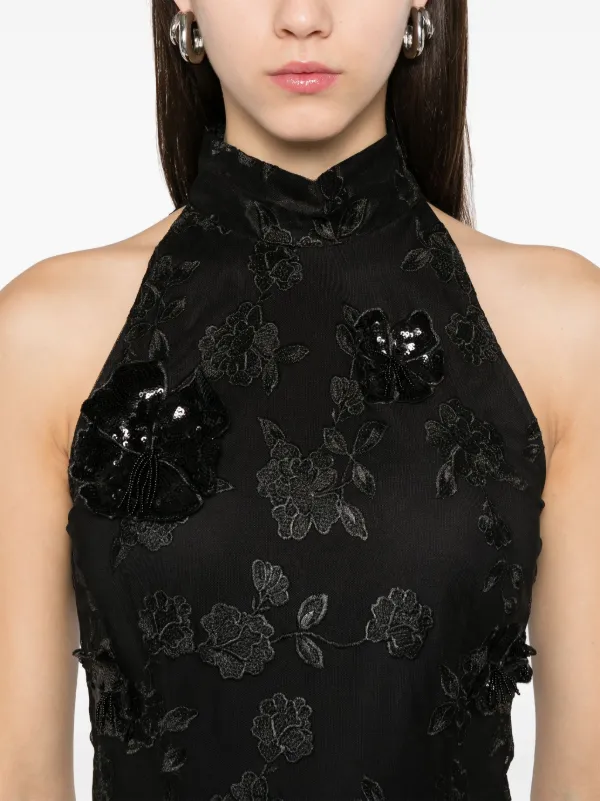 ROTATE BIRGER CHRISTENSEN floral-embroidered Mesh Mini Dress