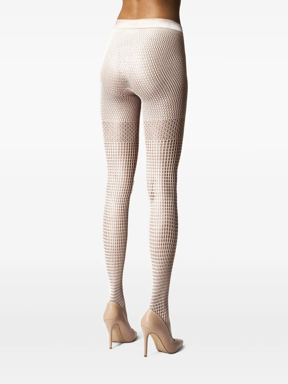 Wolford Mosaic Net Tights In White
