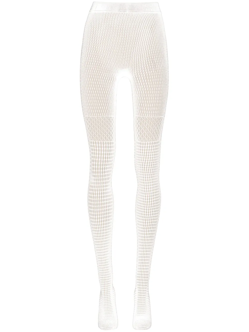 Wolford Mosaic Net Tights In White