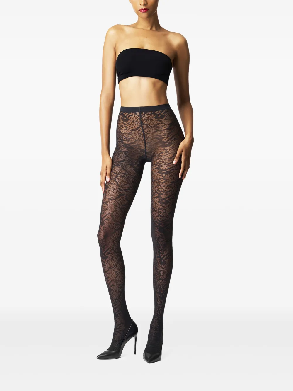 Wolford Panty met slangenjacquard Zwart