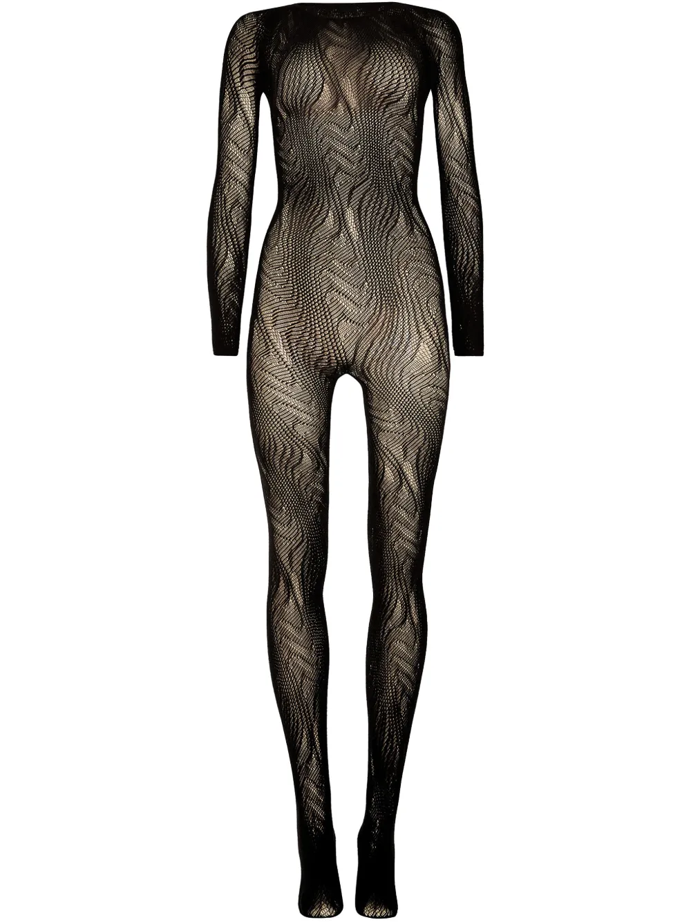 Wolford Snake Net catsuit Zwart