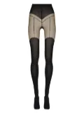 Wolford garter belt-jacquard tights - Black