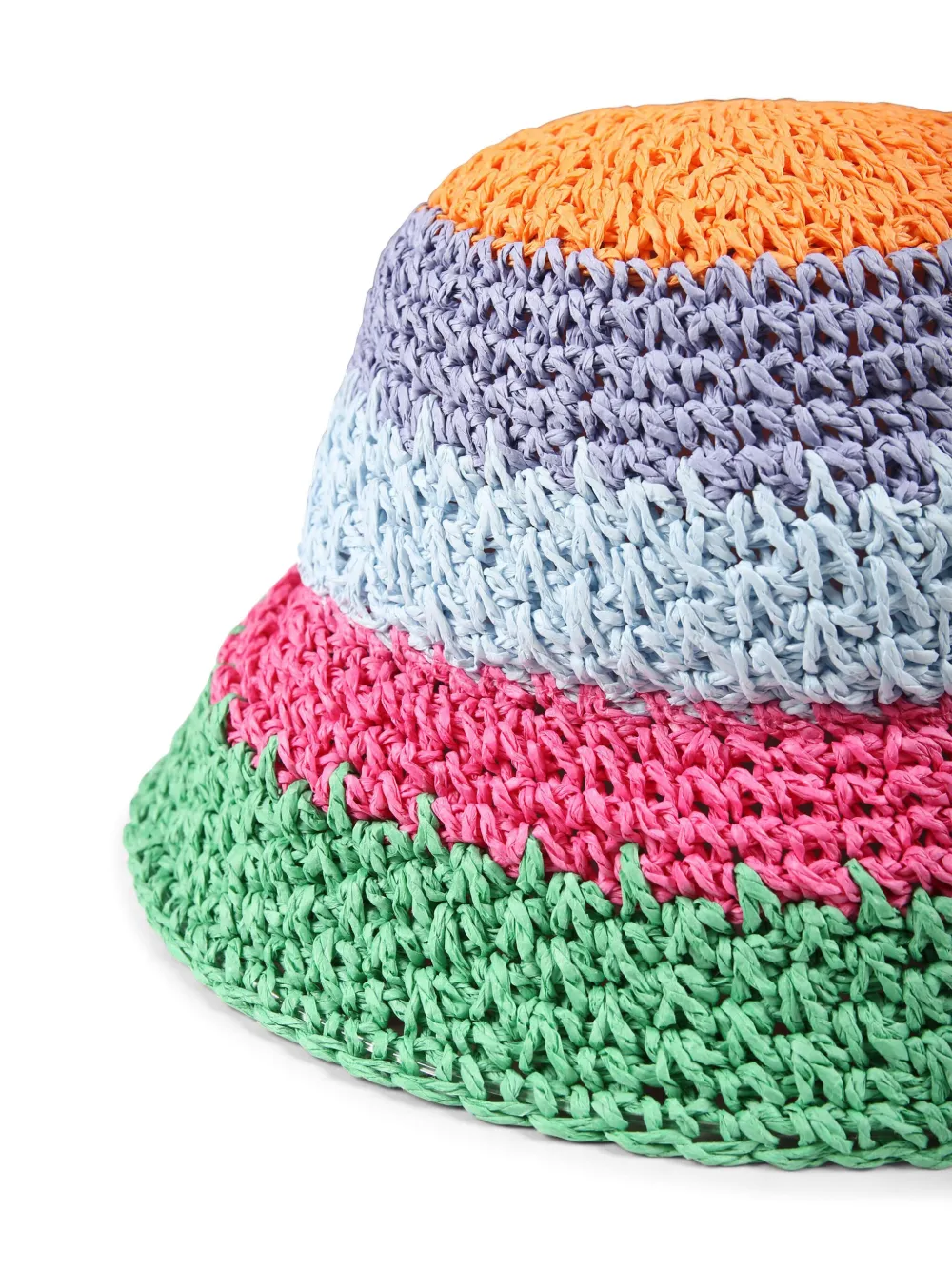 Shop Molo Striped Straw Hat In Blue