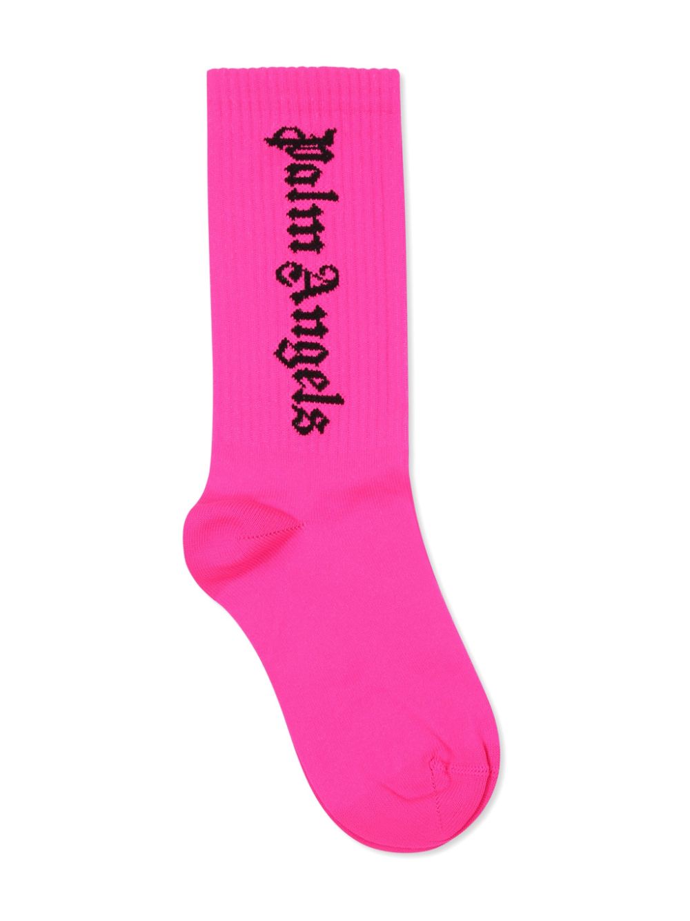 Palm Angels Kids logo-intarsia socks - Pink