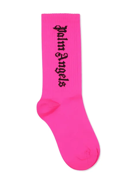 Palm Angels Kids logo-intarsia socks