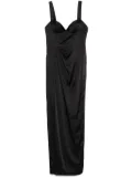 Marchesa Notte satin bustier gown - Black