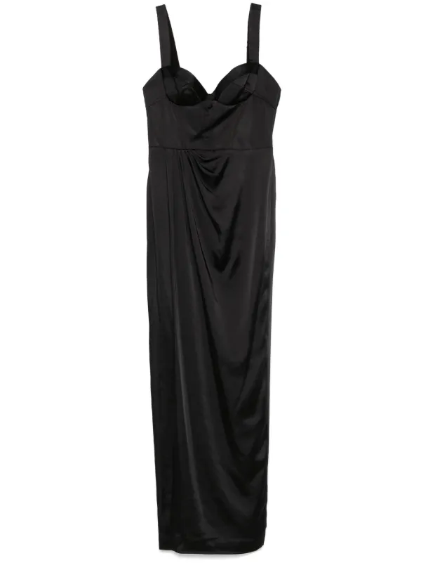 knee length dresses for ladies Floral Printed Mikado Midi Dress