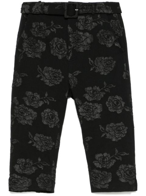 ROTATE BIRGER CHRISTENSEN floral-jacquard capri trousers