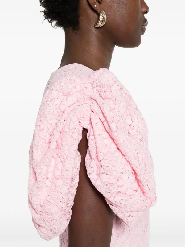 ROTATE BIRGER CHRISTENSEN Lace Fitted Midi Dress | Pink