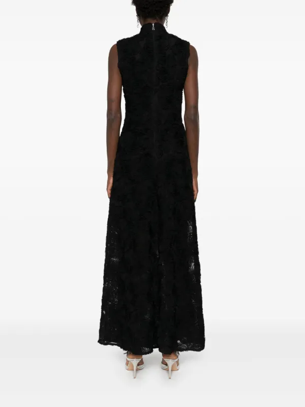 ROTATE BIRGER CHRISTENSEN flower-mesh Maxi Dress | Black | FARFETCH