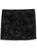 ROTATE BIRGER CHRISTENSEN mesh flower mini skirt - Black