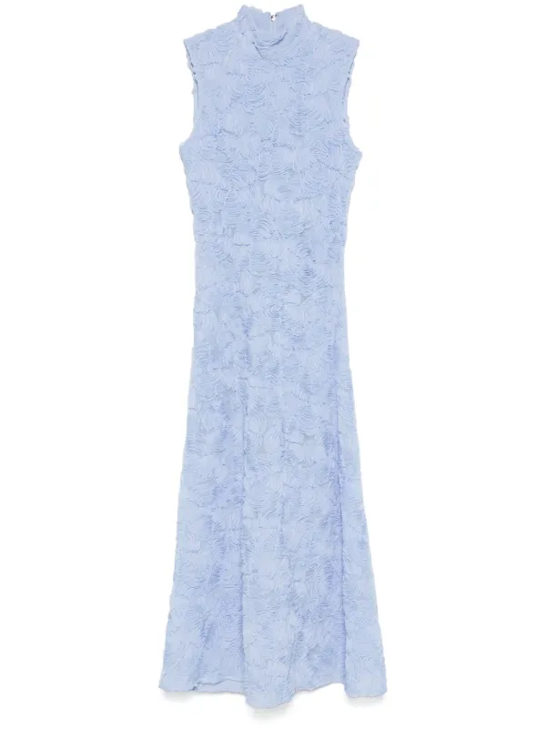rotate flower mesh maxi dress light blue ROTATE BIRGER CHRISTENSEN Flower Mesh Maxi Dress in Blue