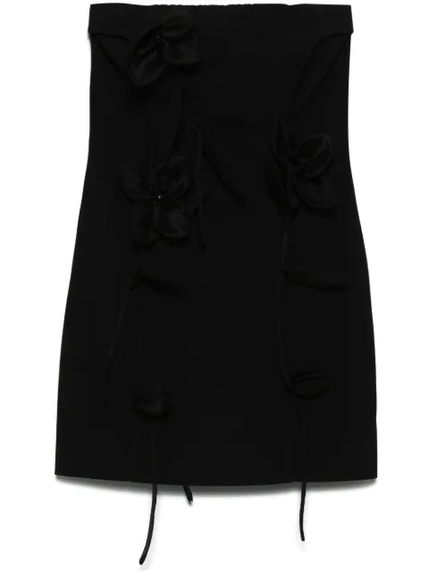 ROTATE BIRGER CHRISTENSEN vestido corto con aplique de rosa