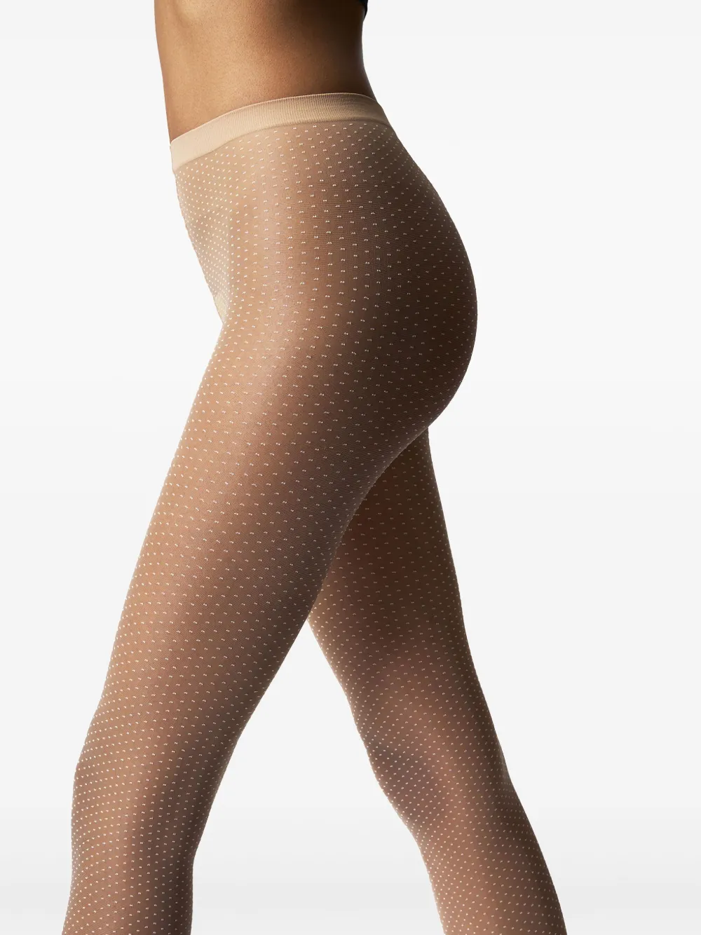 Wolford Micro Dot-patterned Tights In Neutral