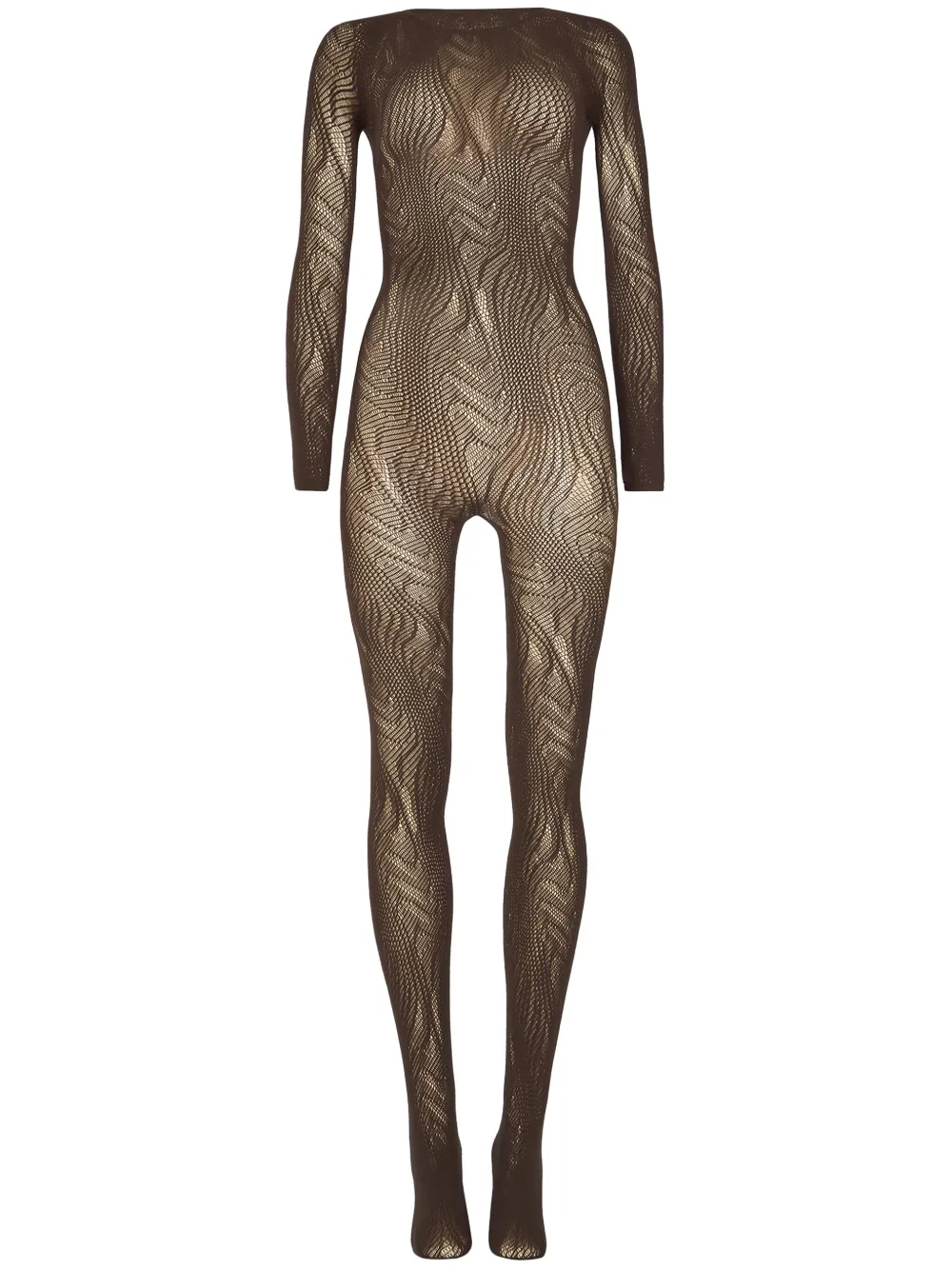 Wolford snake-pattern net catsuit | Brown | Image 1