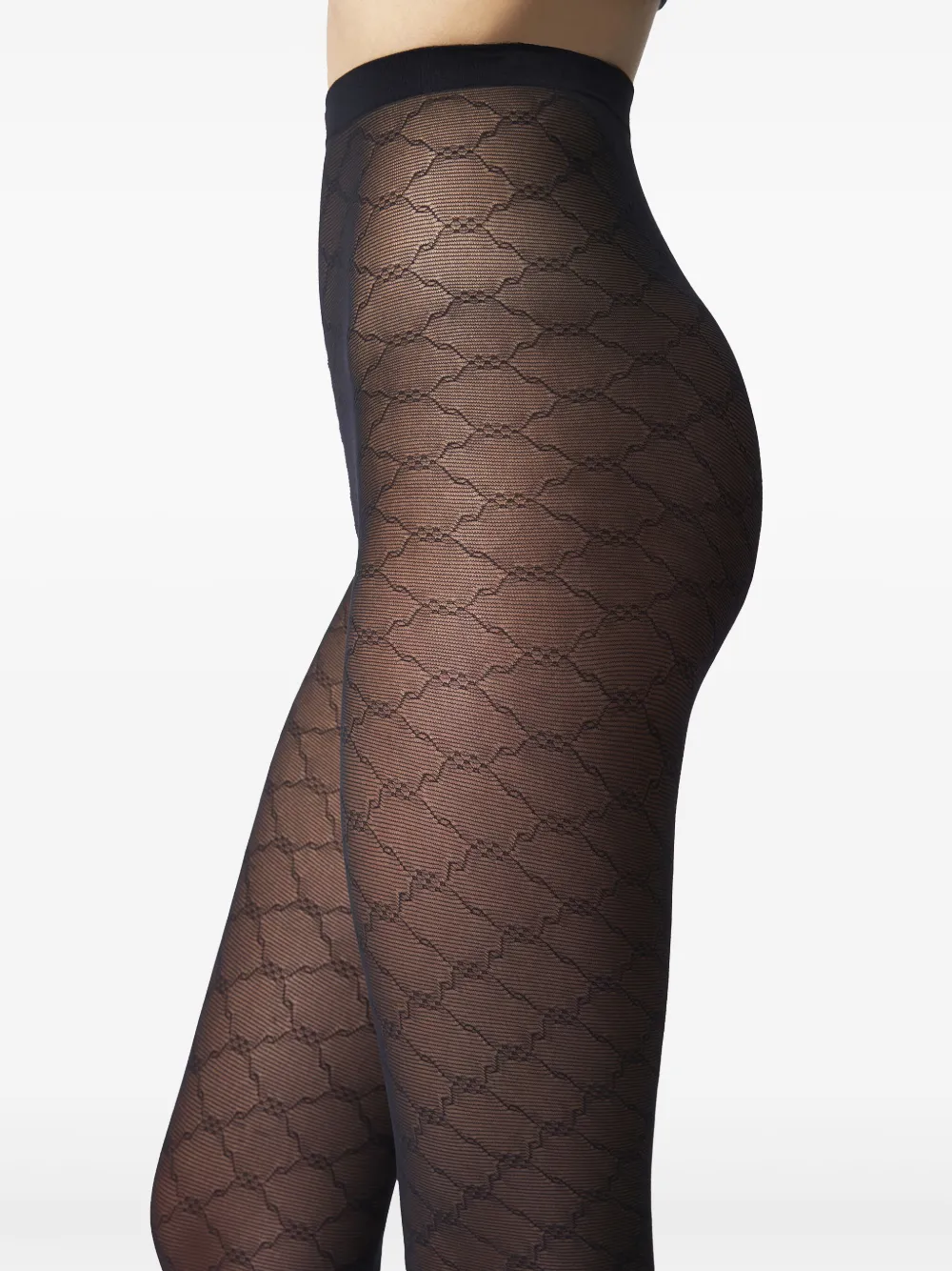 Wolford Panty met geometrisch patroon Zwart