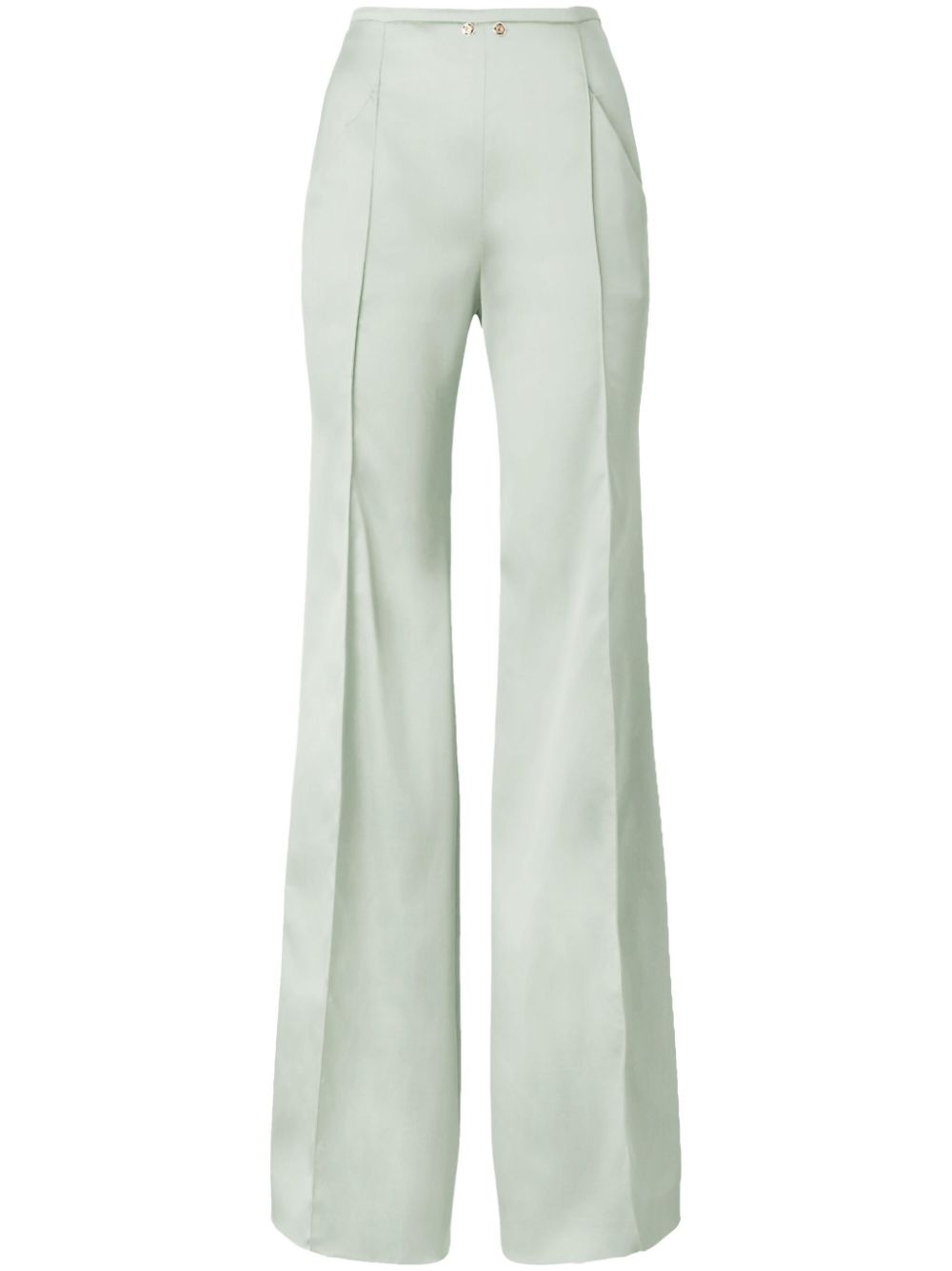 satin flared trousers