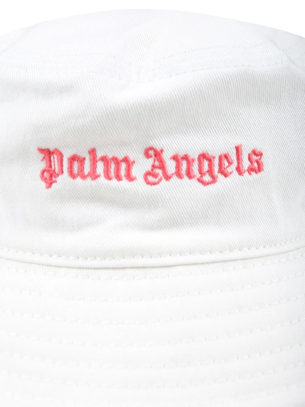 Palm Angels Kids Vissershoed met geborduurd logo Wit