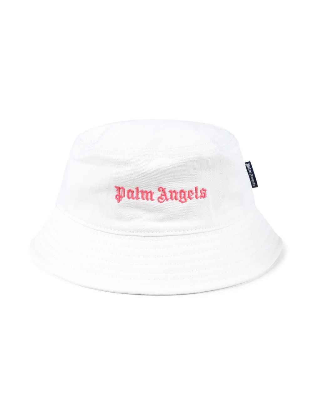 Palm Angels Kids logo-embroidered bucket hat - White