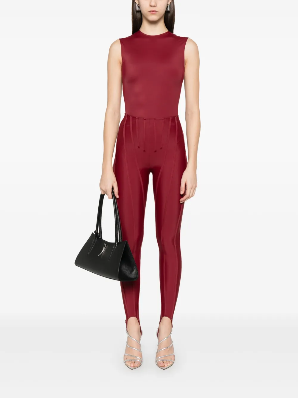 Mugler Doorzichtige body - Rood