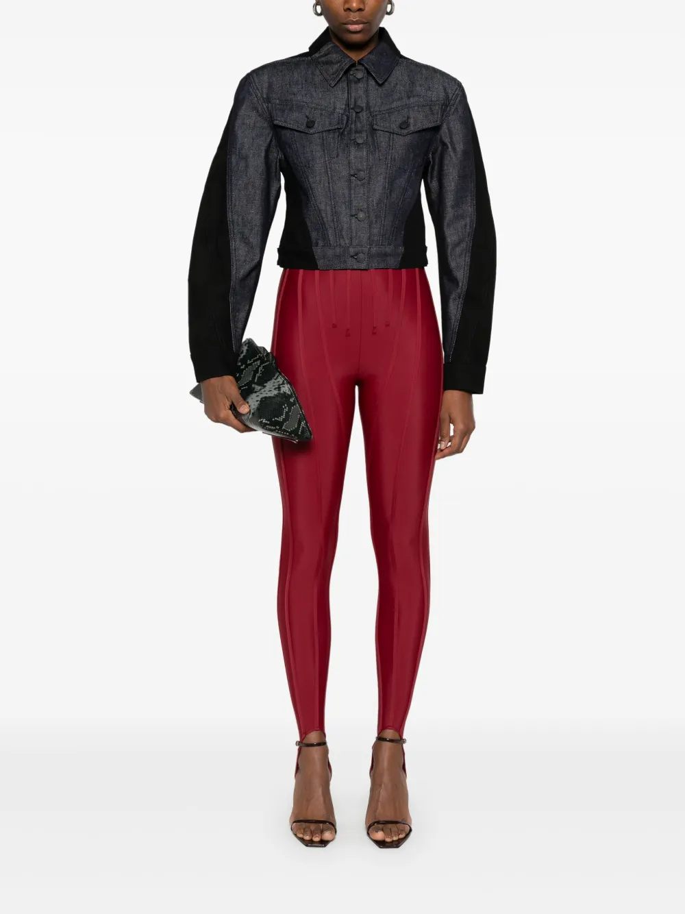 Mugler stirrup-detail leggings - Rood