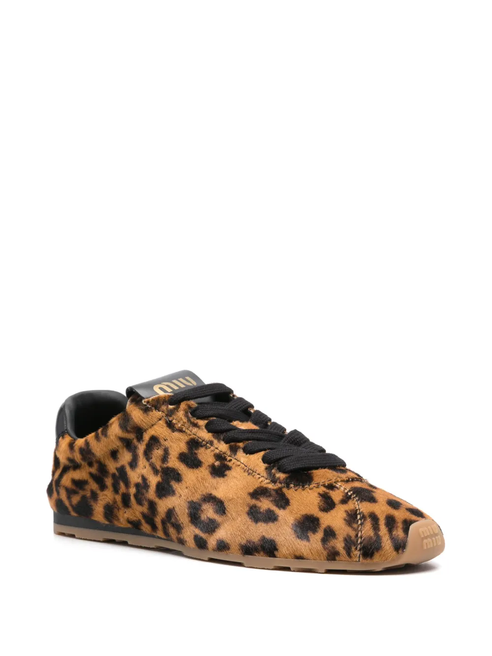 Miu Miu Sneakers met luipaardprint - Bruin