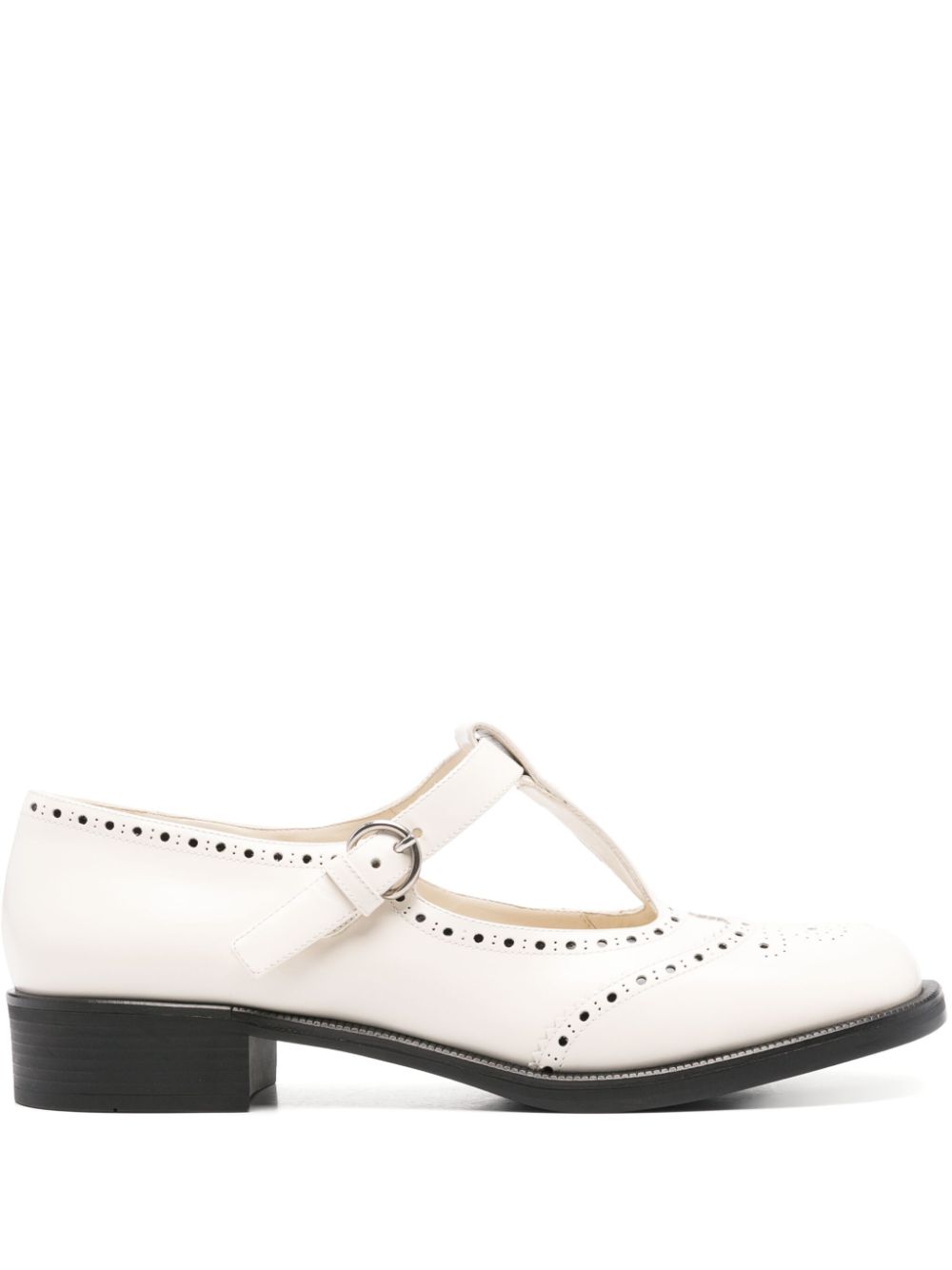 Miu 35 mm leren loafers Wit