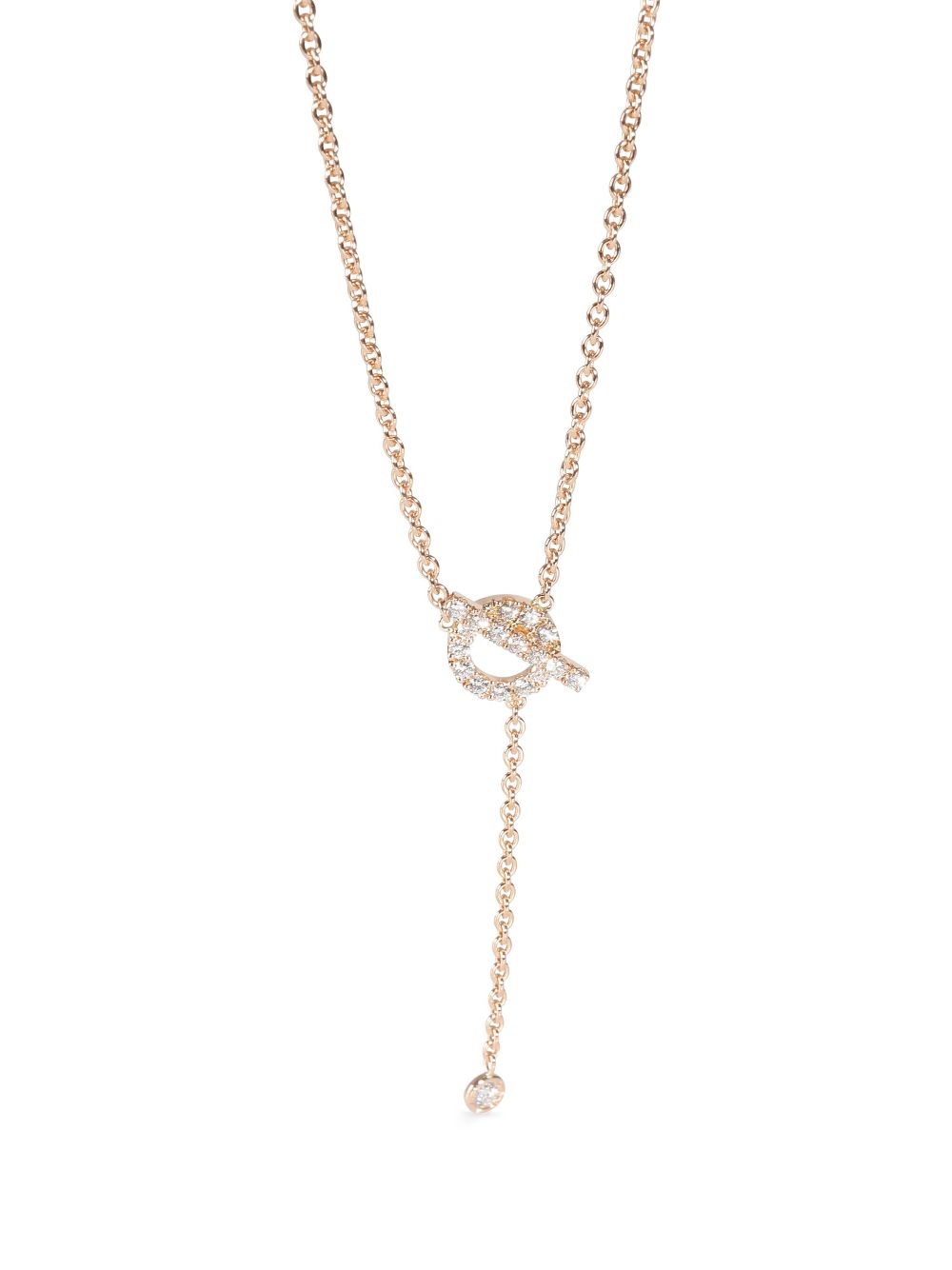 Hermès Pre-Owned 18kt rose gold Finesse diamond pendant necklace - Pink