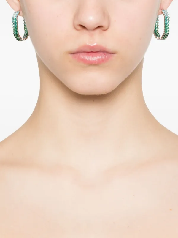 Swarovski Matrix Hoop Earrings | Green | FARFETCH