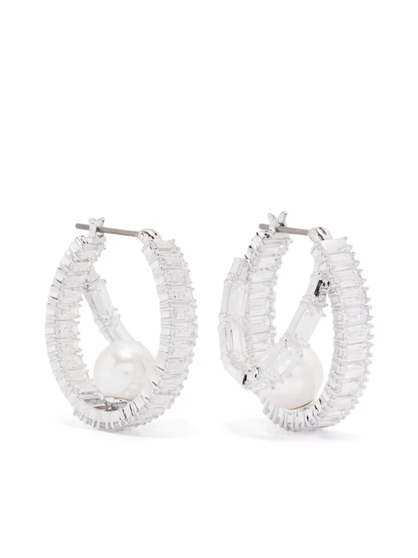 レビュー高評価の商品!の商品をすべて Swarovski x ホワイト | フープピアス パール Grande Ariana アクセサリー