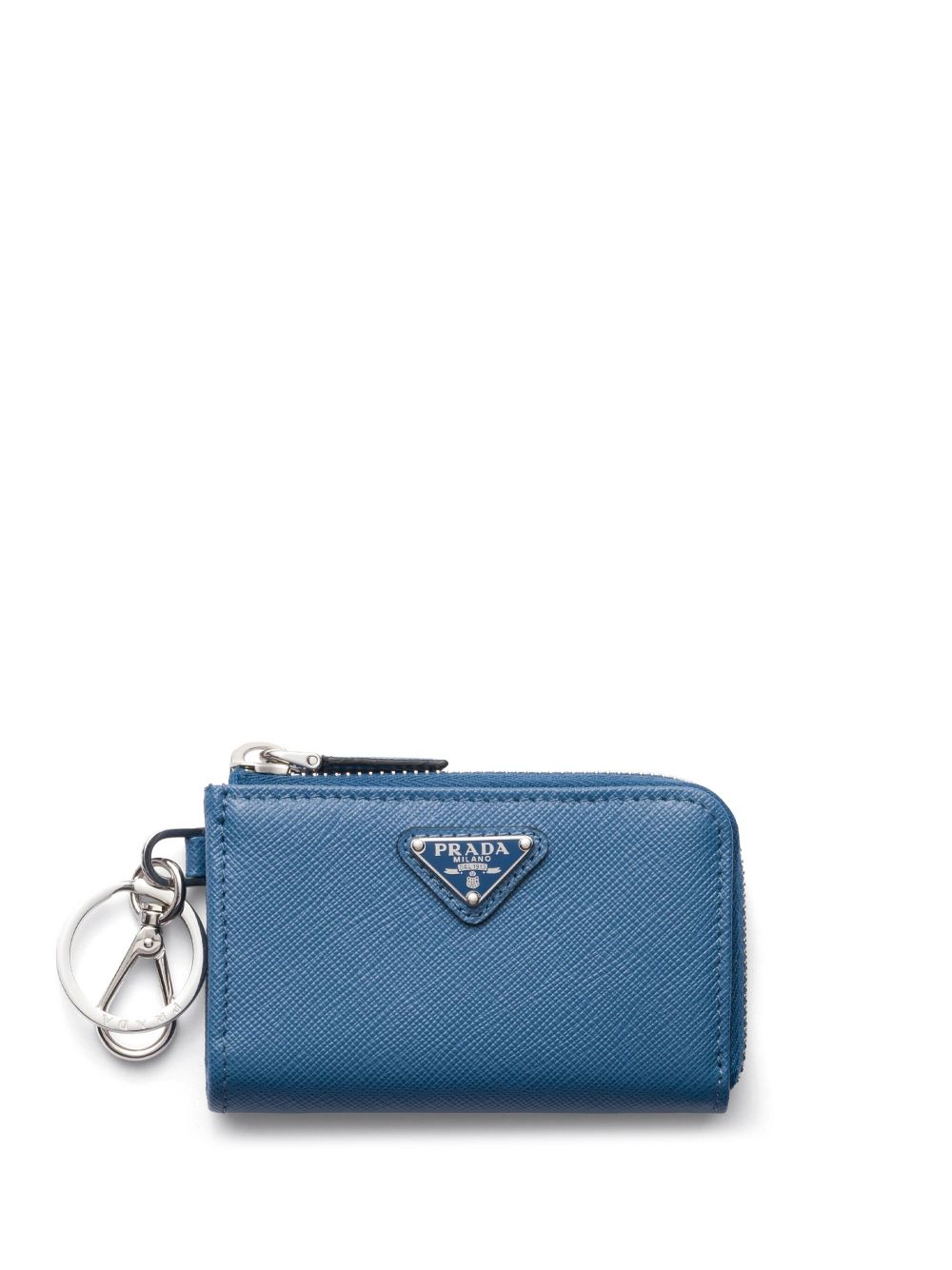 Prada Saffiano-leather Coin Purse In Blue