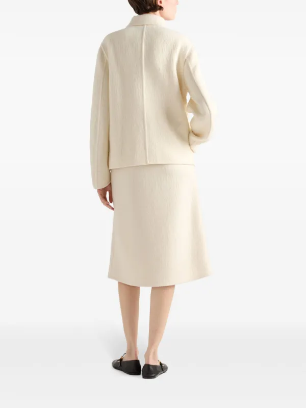 スカート Prada Wool And Twill Mermaid Skirt Navy Kid mohair midi skirt | PRADA