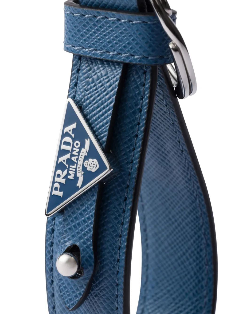 Prada Saffiano leren sleutelhanger Blauw