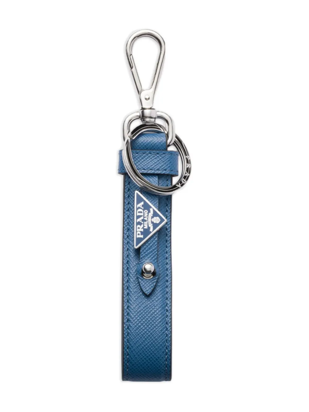 Prada Saffiano leren sleutelhanger Blauw