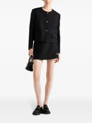 d*9様 プラダ PRADA 総柄 フレアスカート ひざ丈 40 【5719c0 中古・古着通販】PRADA (プラダ) スカート ブラック サイズ:M