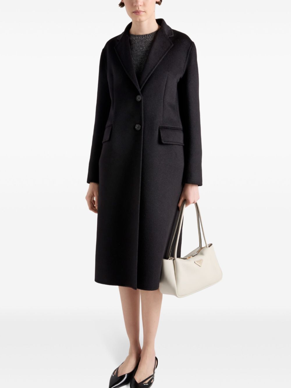 Prada single-breasted coat - Zwart