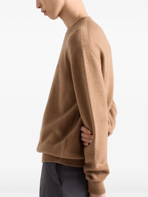 【新品未使用、タグ付き】PRADA カシミア100%セーター ネイビー ウールXカシミヤ セーター | PRADA