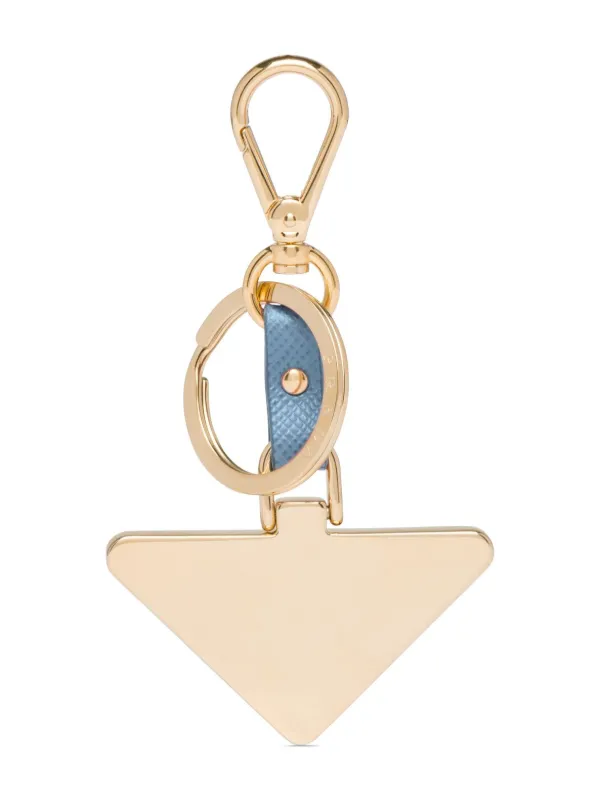 Prada Saffiano Leather Keychain | Blue | FARFETCH
