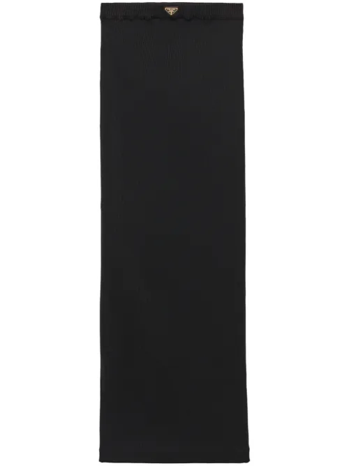 Jupe mi-longue en maille nervurée - Prada - Modalova
