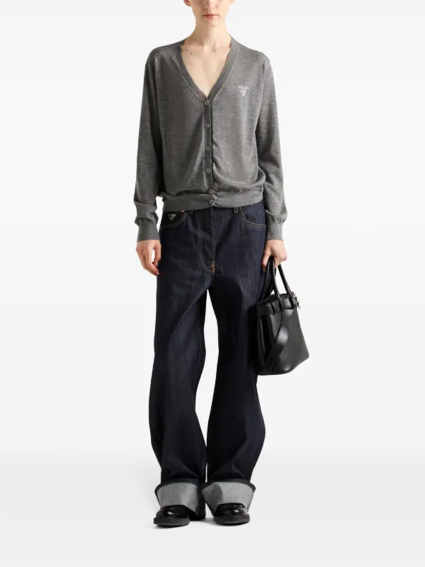 Prada カシミア カーディガン | グレー | FARFETCH JP