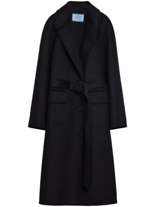 合馬公式アカウント1　　　　　　　　　　　PRADA　コートミンク付き Prada シングルコート | ブラック | FARFETCH JP