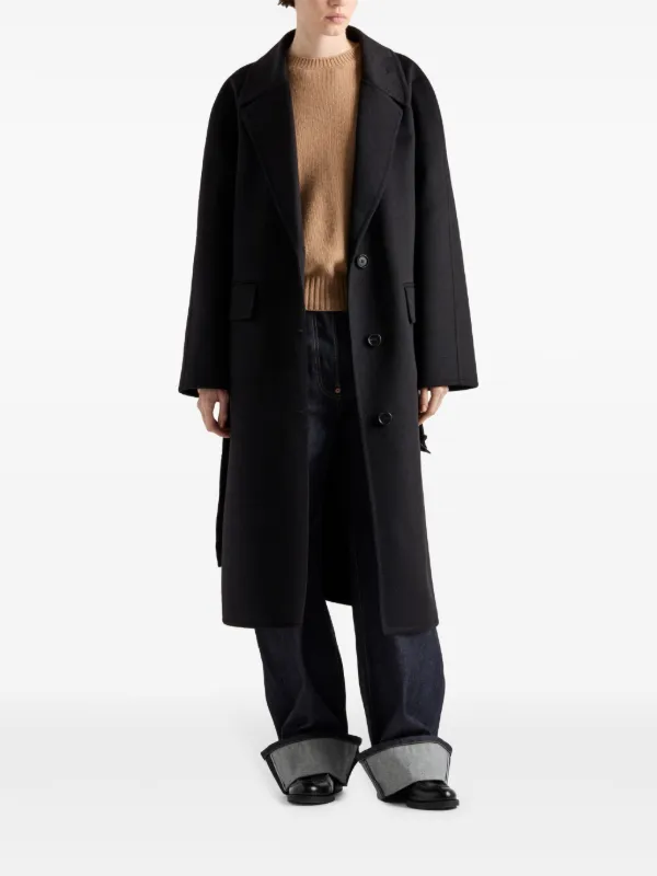 コート PRADA COAT (P689RHSOOO13FY F0002) Prada single-breasted Coat | Black | FARFETCH