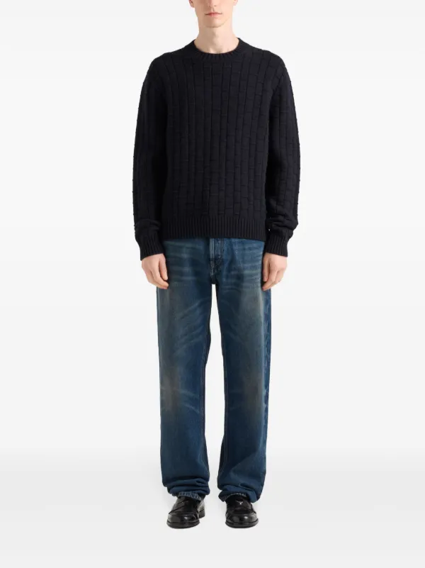 Prada crew-neck Cashmere Sweater | Black | FARFETCH