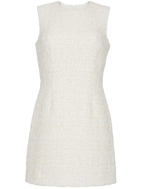Adam Lippes Peplum Mini Dress in Neutrals