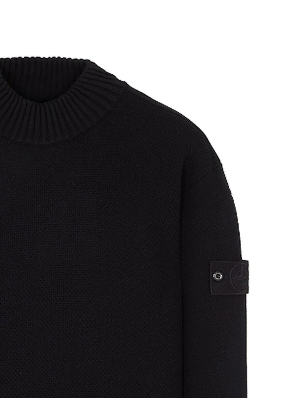 Stone Island Trui met Compass-logopatch en hoge hals Zwart