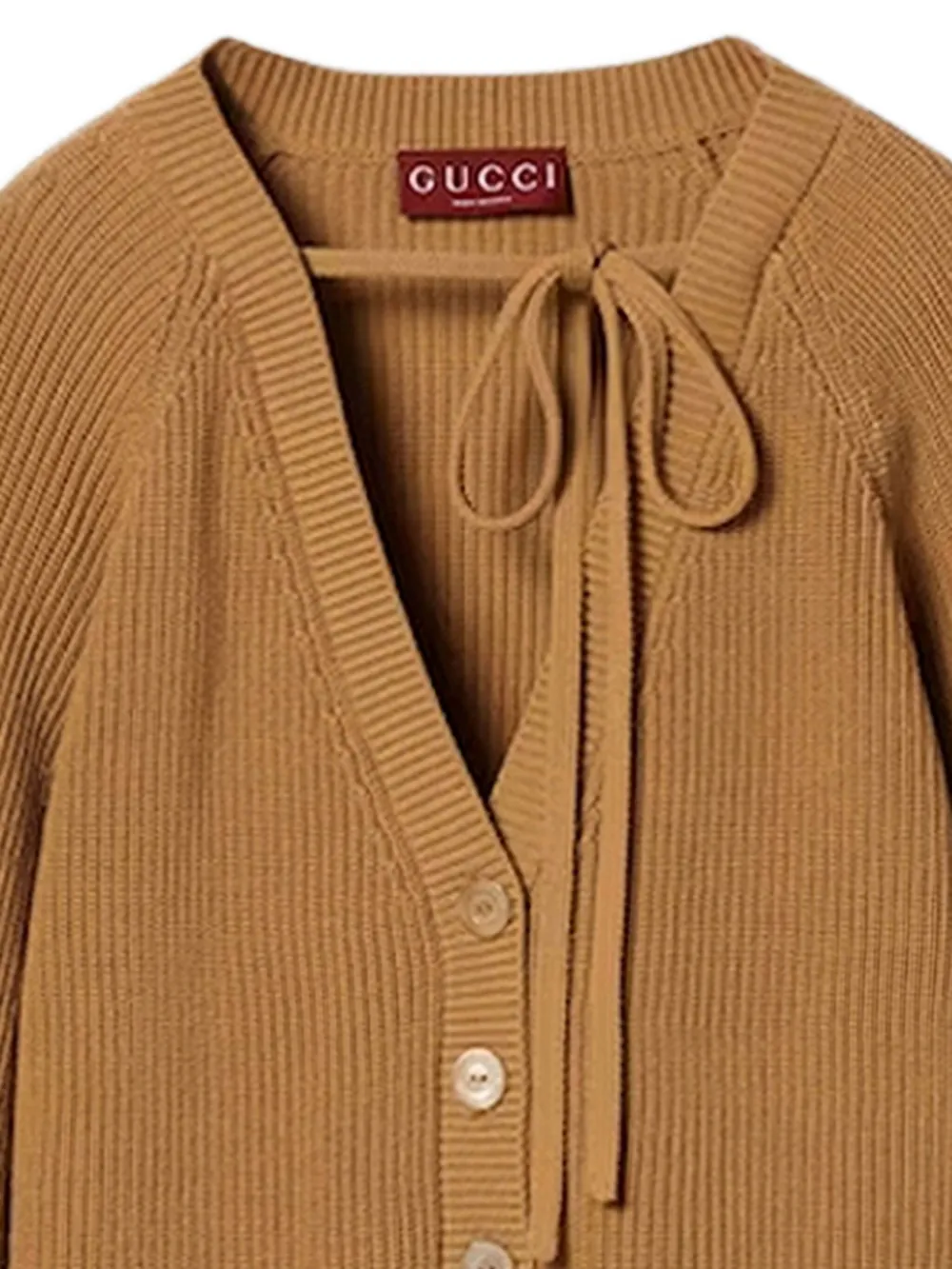 Gucci tie-neck ribbed cardigan | Cardigans | Image 2