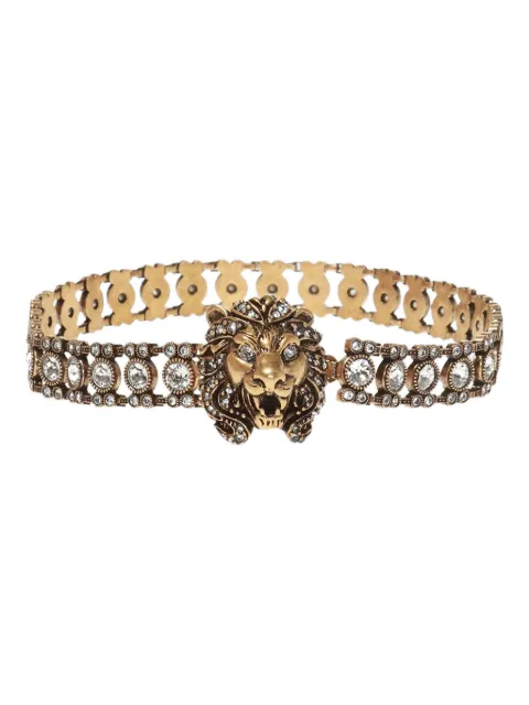 Gucci lion-head crystal-embellished choker