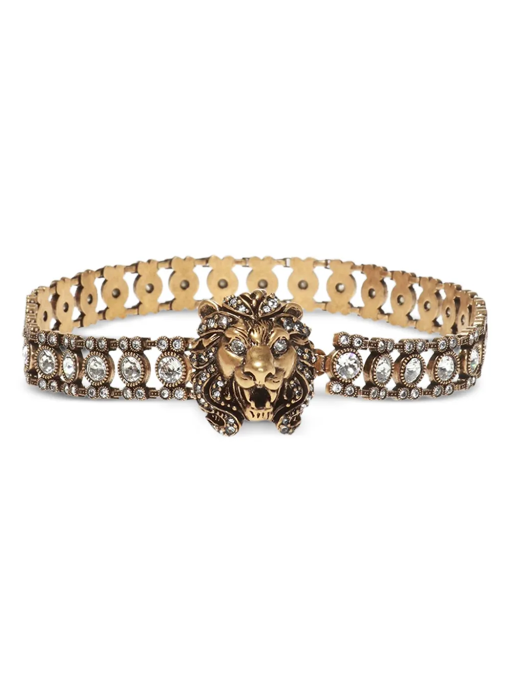 lion-head crystal-embellished choker