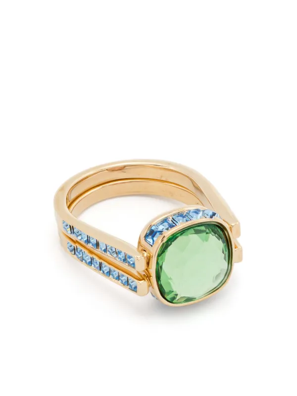 Swarovski Chroma Twist Ring | Gold | FARFETCH